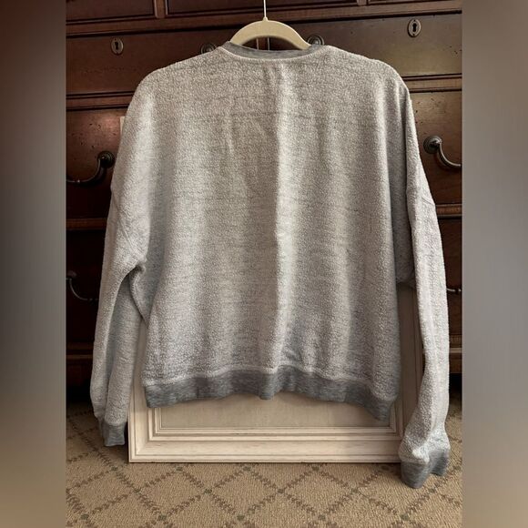 Z Supply gray inside out long sleeved crew neck sweatshirt L - Picture 2 of 9